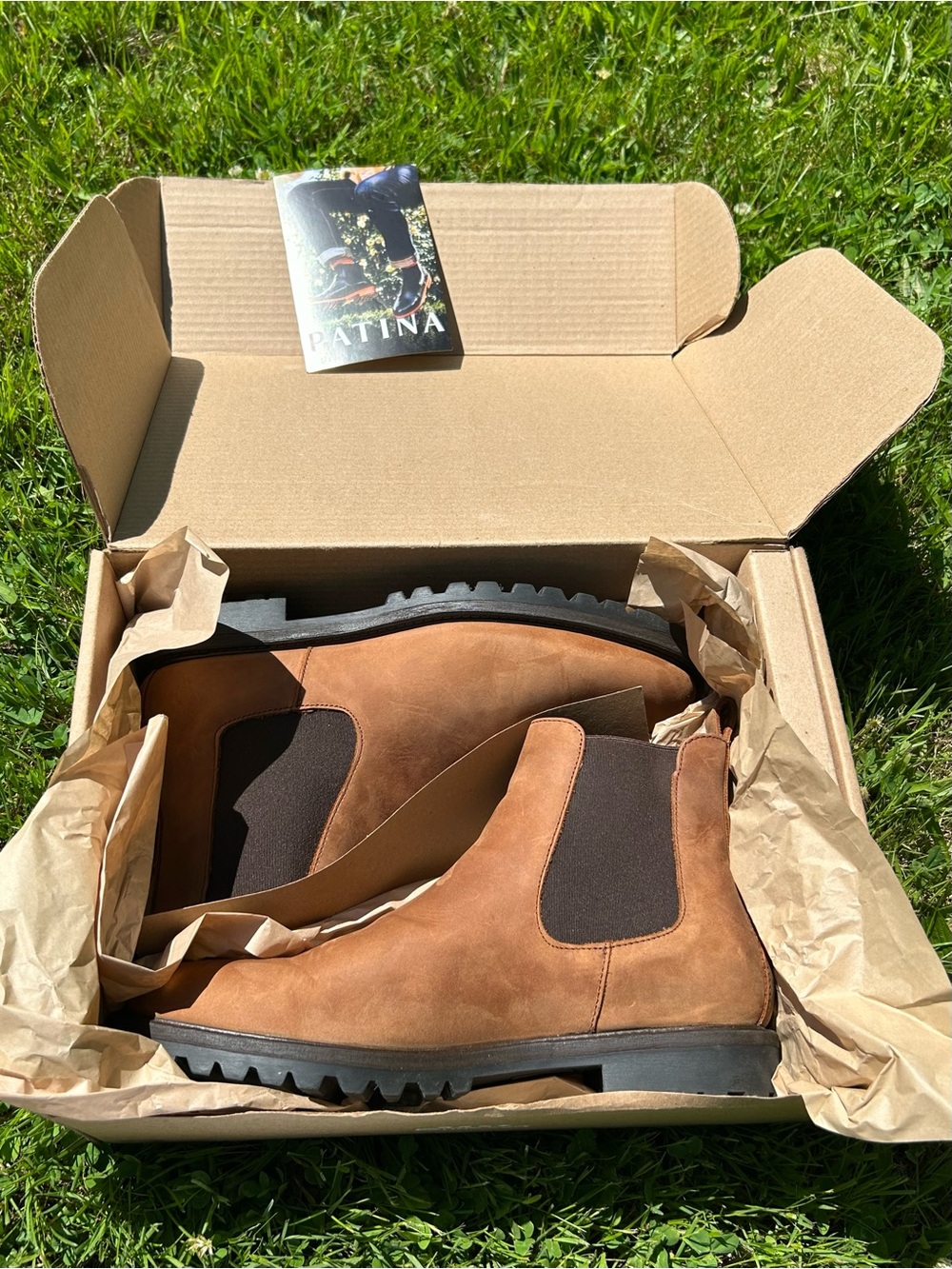 Men's Chukka Boots - Brown Nubuck Chelsea-Style with Lug Sole